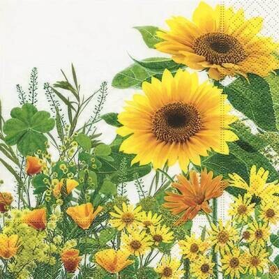 Decoupage Paper Napkins - Floral - Yellow Meadow