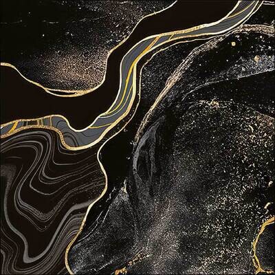 Decoupage Paper Napkins - Pattern - Marble Black