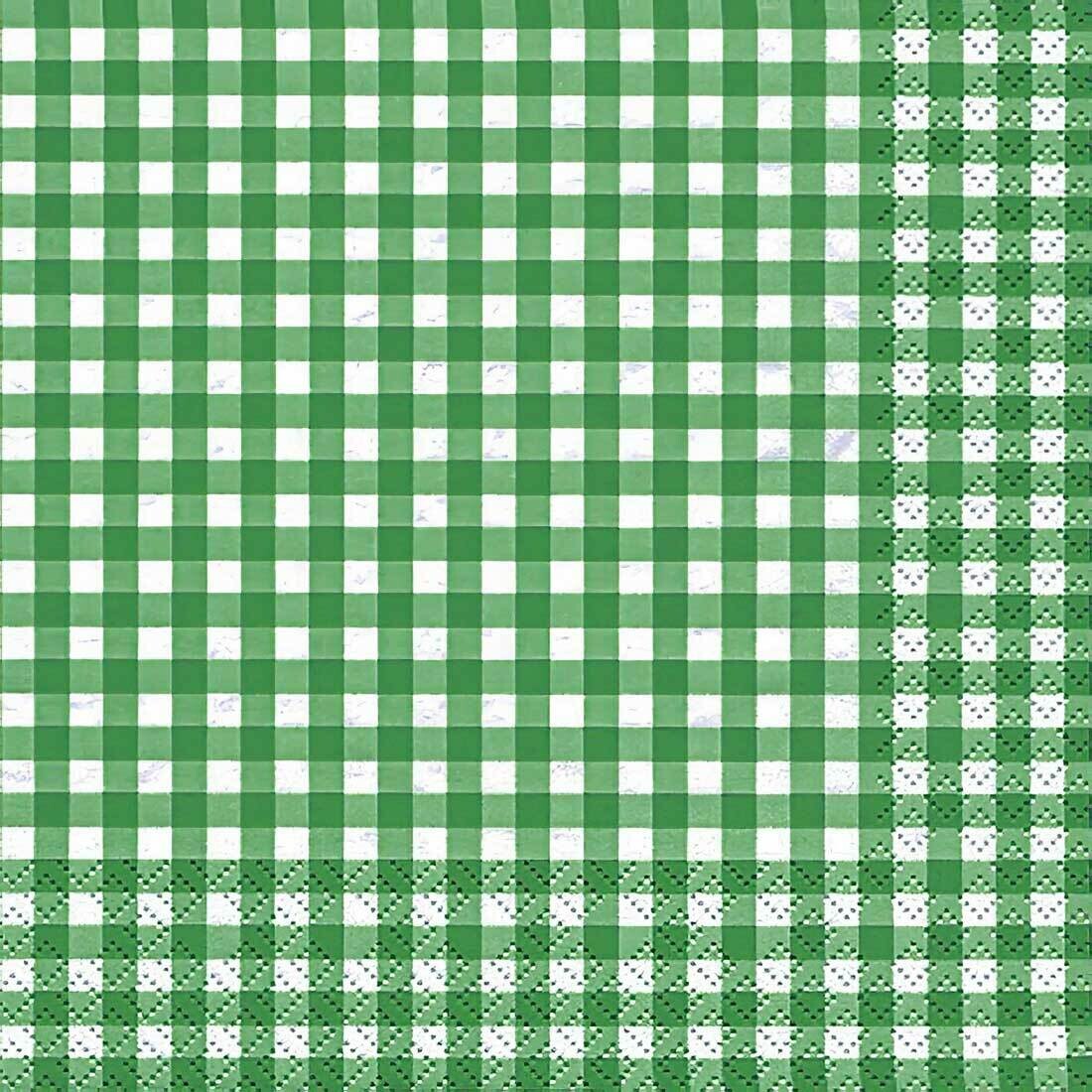 Decoupage Paper Napkins - Pattern - Karo Dark Green