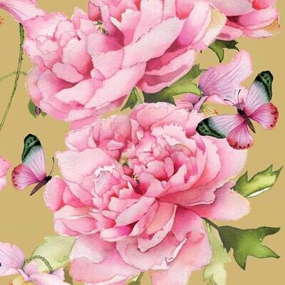 Decoupage Paper Napkins - Floral - Peonies And Butterflies