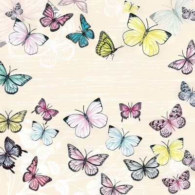 Decoupage Paper Napkins - Butterflies - Butterfly Cream