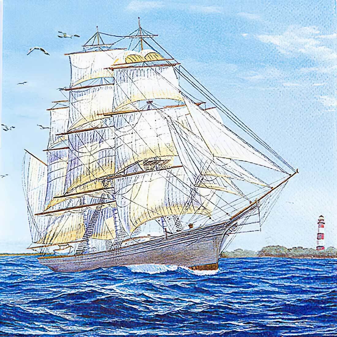 Decoupage Paper Napkins - Marine/Beach - Sailing Ship