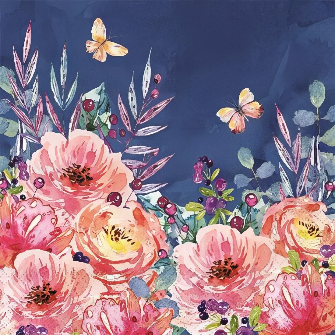 Decoupage Paper Napkins - Floral - Fleur