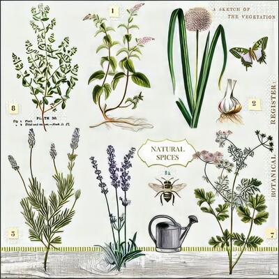 Decoupage Paper Napkins - Floral - Herb Garden