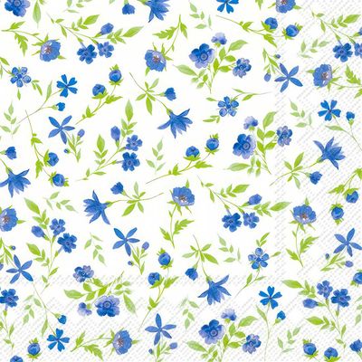 Decoupage Paper Napkins - Floral - Happy Flowers Blue
Add a touch of elegance and charm to your next craft project with this beautiful decoupage paper napkin. Featuring a delicate pattern of blue flowers with lush green leaves set against a crisp white background, this napkin exudes a sense of fresh, floral beauty. Perfect for spring and summer gatherings, DIY crafts, or decorative purposes, the intricate floral design and vibrant colors will bring a delightful, natural feel to any setting. Ideal for decoupage enthusiasts, this napkin is a wonderful choice for adding a touch of nature-inspired artistry to your creations.