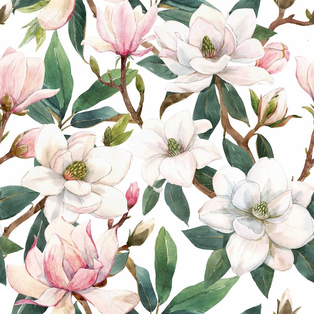 Decoupage Paper Napkins - Floral - Magnolia

This decoupage paper napkin features a beautiful and elegant magnolia floral design on a pristine white background. The pattern showcases magnolia blossoms in various stages of bloom, from delicate pink buds to fully opened white and pink flowers. The realistic detailing and soft, natural colors of the magnolias, along with the lush green leaves, create a serene and sophisticated look. This napkin is ideal for enhancing any craft project with a touch of natural elegance and beauty.