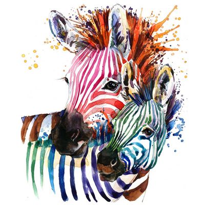 Decoupage Paper Napkins - Animals - Rainbow Zebras

Bring a burst of vibrant color to your crafts with this lively decoupage napkin, featuring a playful pair of zebras in a stunning rainbow palette. The watercolor design showcases the zebras adorned in bold stripes of red, pink, green, blue, and orange, with splashes of paint adding a dynamic, artistic flair. This napkin is perfect for adding a pop of creativity and whimsy to any project, making it an eye-catching choice for decoupage, mixed media art, or any project.