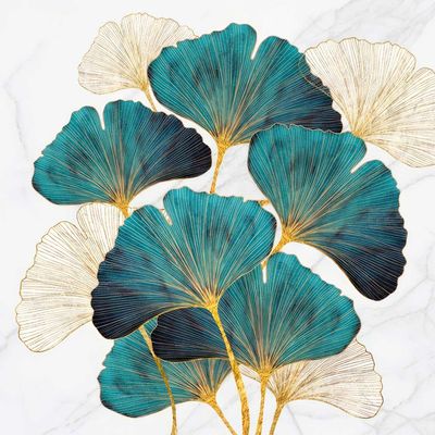 Decoupage Paper Napkins - Floral - Gold And Emerald Ginkgo

This decoupage paper napkin features an elegant and artistic representation of Ginkgo Biloba leaves. The leaves are beautifully detailed with teal and emerald hues, outlined in gold, creating a sophisticated and luxurious look. The delicate golden veins running through each leaf add texture and a refined touch. This design is perfect for enhancing various craft projects, offering a combination of natural beauty and artistic flair with a modern, chic aesthetic. Ideal for decoupage on furniture, home decor, and DIY art pieces, this napkin brings a harmonious blend of nature and elegance.