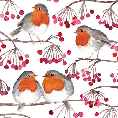 Decoupage Paper Napkins - Bird - Birds &amp; Cherries (1 Sheet)