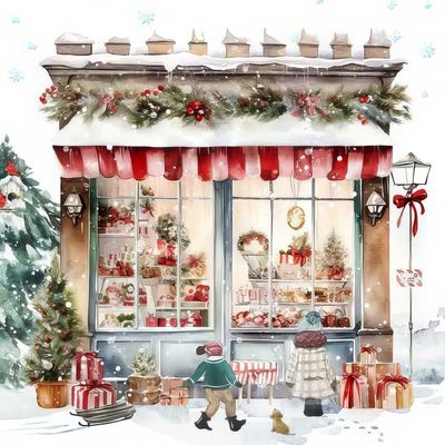 Decoupage Paper Napkins - Christmas/Xmas -Boutique De Noel    (1 Sheet)