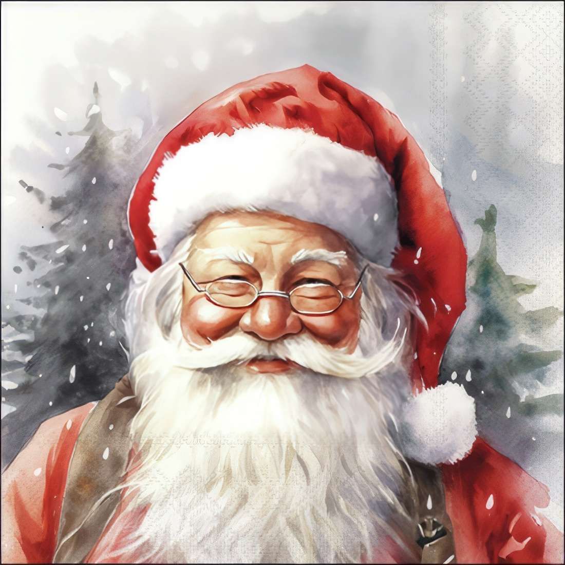 Decoupage Paper Napkins - Christmas/Xmas -Happy Santa  (1 Sheet)