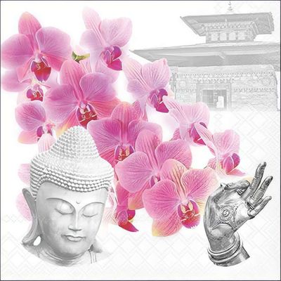 Decoupage Paper Napkins - Orchids Of Buddha (1 Sheet)