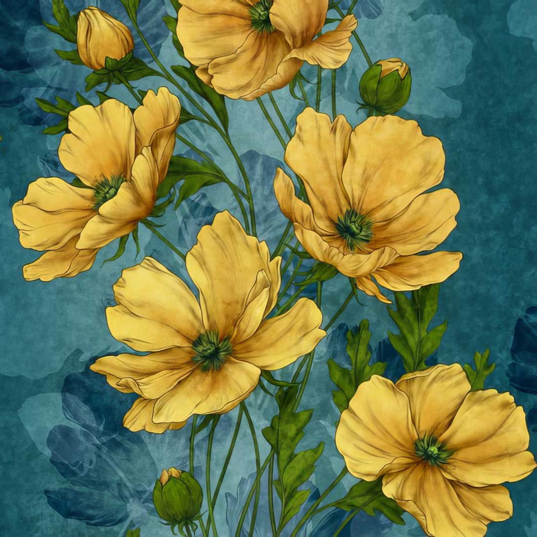 Decoupage Paper Napkins - Floral - Elegant Yellow Flowers

Bring timeless charm to your craft projects with this beautifully detailed design featuring delicate yellow poppies set against a rich teal watercolor background. The hand-painted look and natural floral flow make it perfect for vintage, botanical, or nature-inspired decoupage, scrapbooking, and upcycling projects.