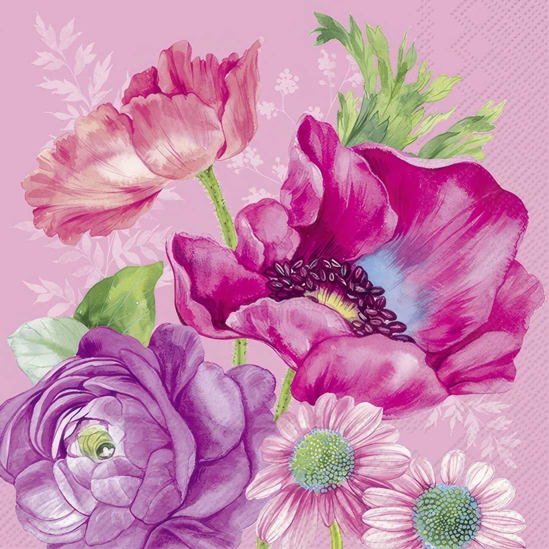Decoupage Paper Napkins - Floral - Joleen Pink