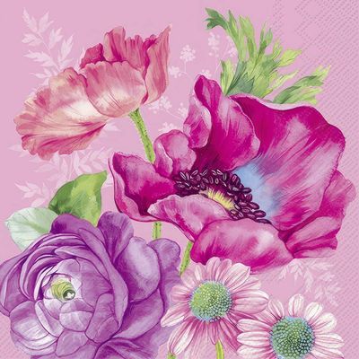 Decoupage Paper Napkins - Floral - Joleen Pink