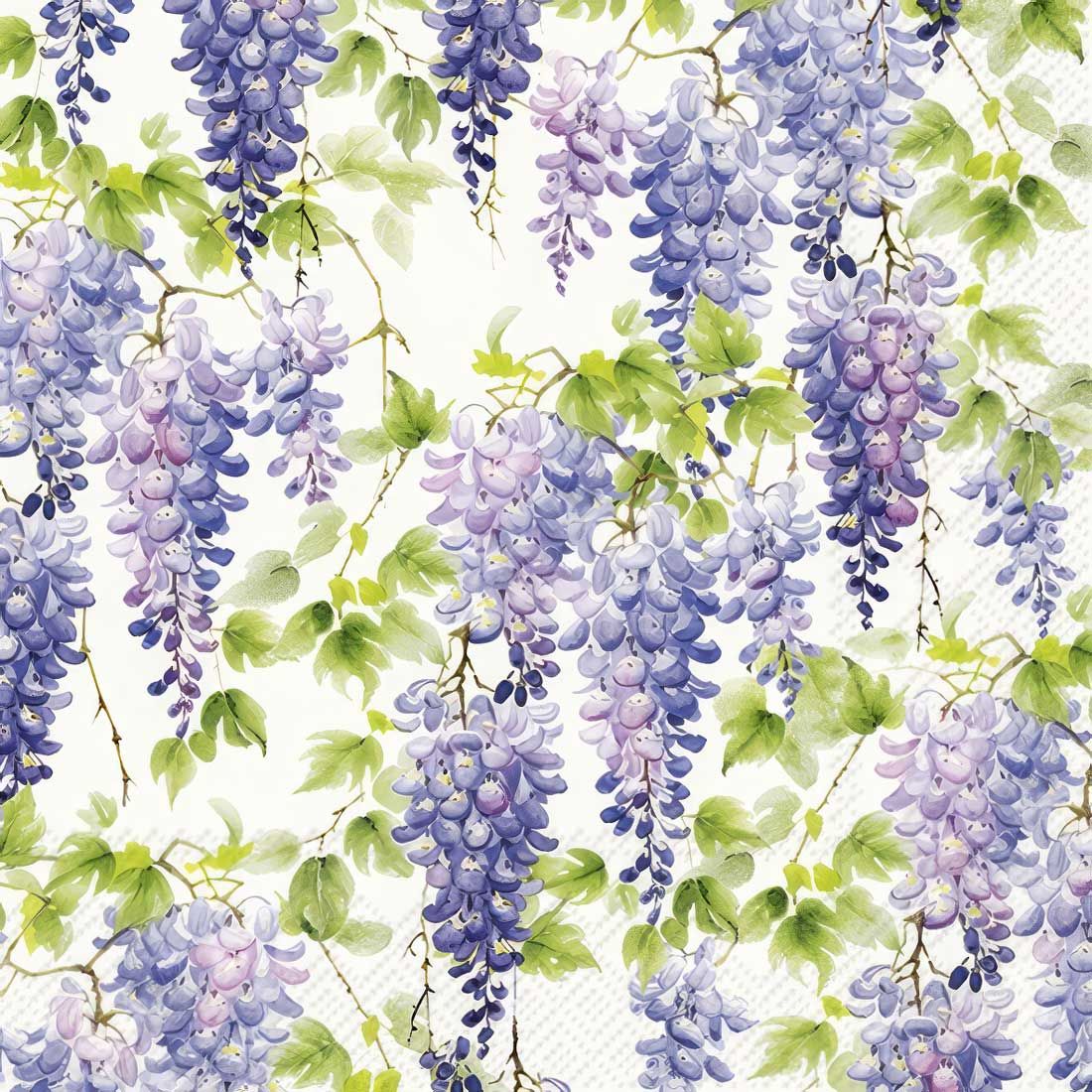 Decoupage Paper Napkins - Floral - Purple Wisteria