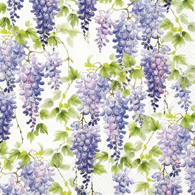 Decoupage Paper Napkins - Floral - Purple Wisteria
