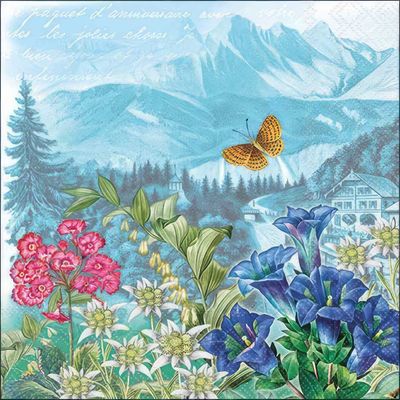 Decoupage Paper Napkins - Outdoor/Scenic - Mountain Flowers