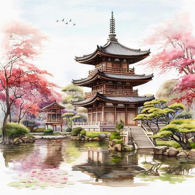Decoupage Paper Napkins - Outdoor/Scenic - Jardin Japonais
