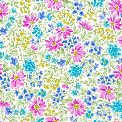 Decoupage Paper Napkins - Floral - Nina White