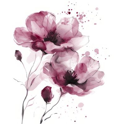 Decoupage Paper Napkins - Floral - Fiori Delicati Burgundy
