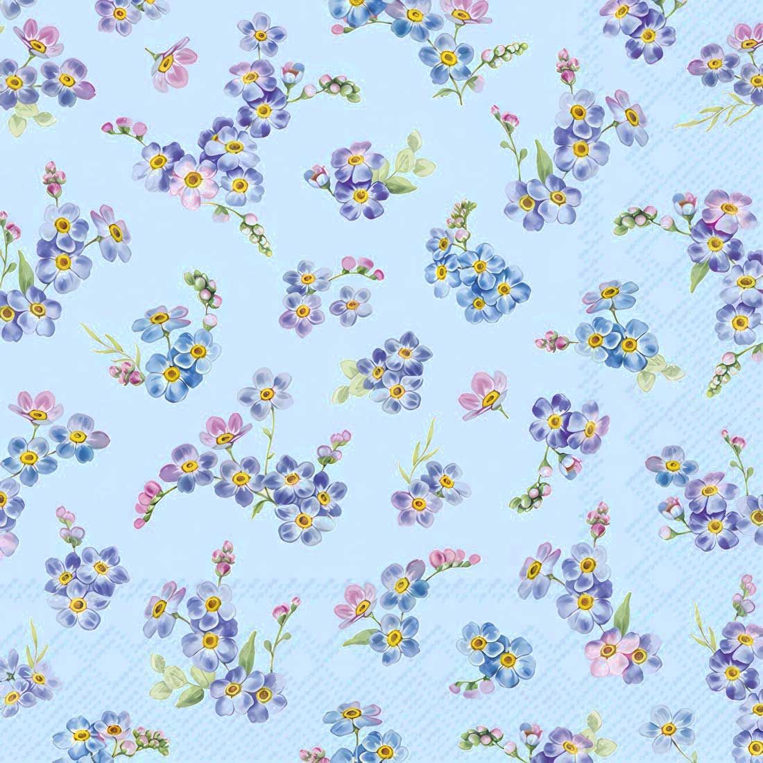Decoupage Paper Napkins - Floral - Valeria Blue