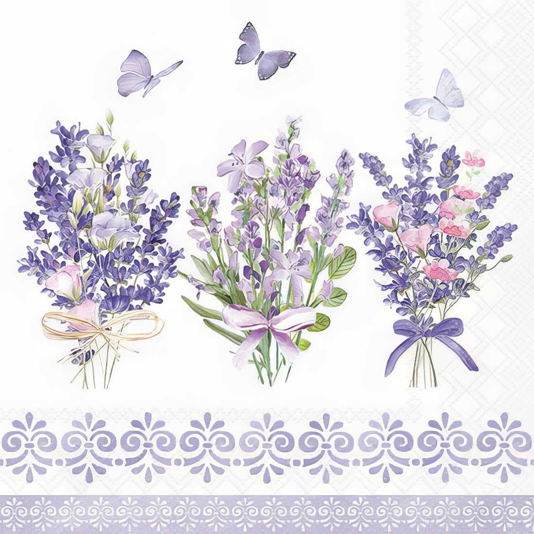 Decoupage Paper Napkins - Floral - Lovely Lavender (1 Sheet)