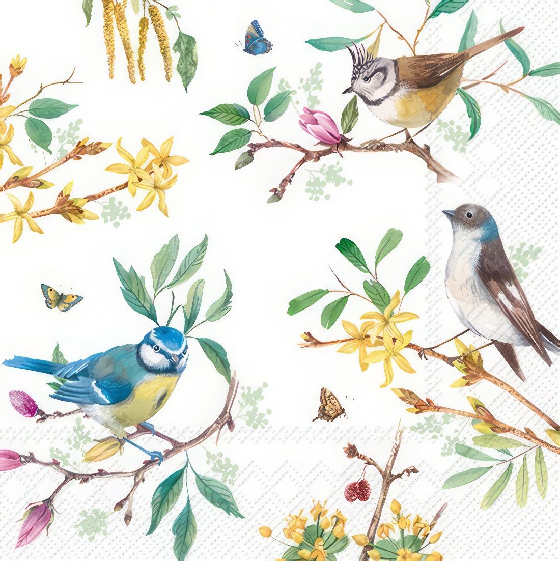 Decoupage Paper Napkins - Bird - Spring Story (1 Sheet)