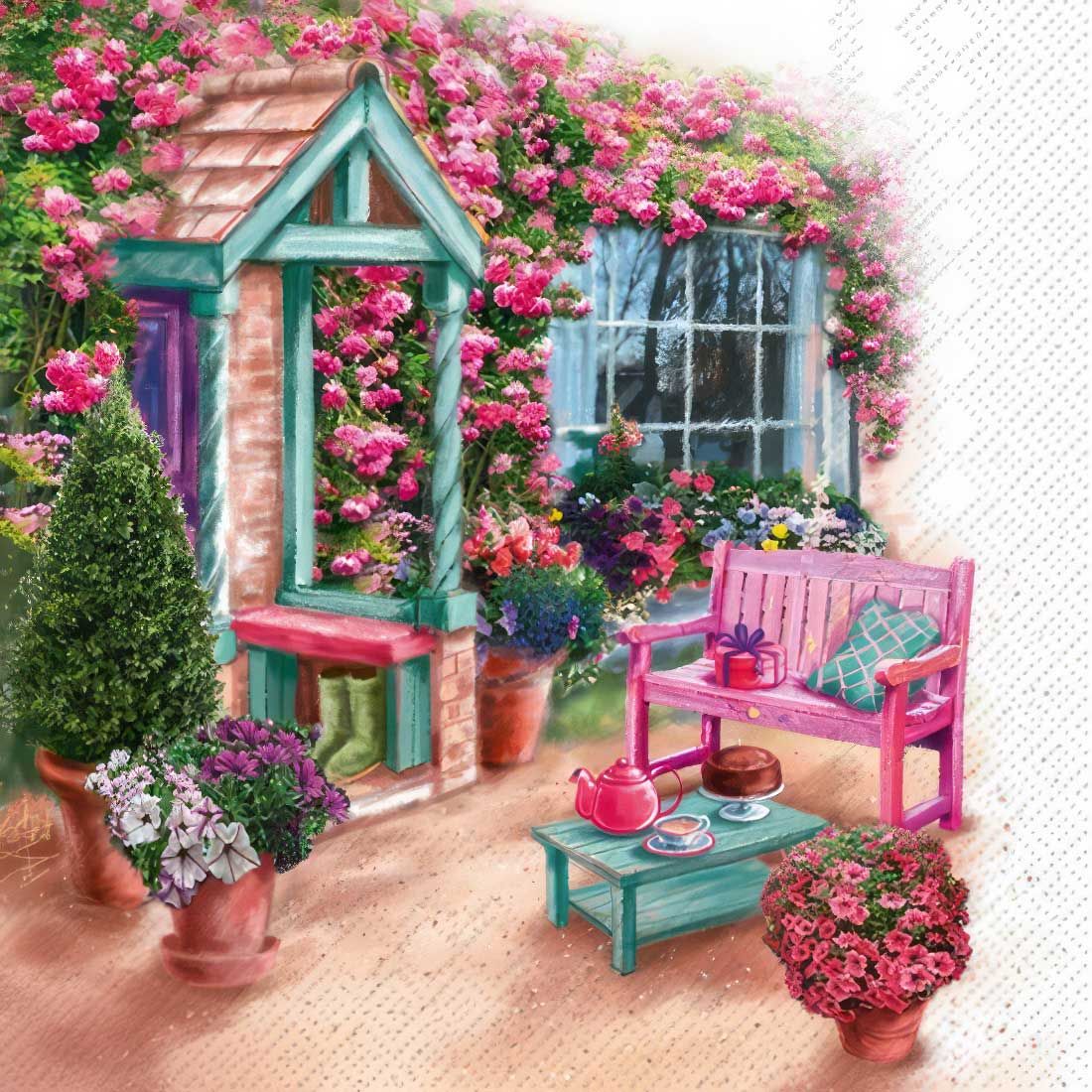 Decoupage Paper Napkins - Outdoor/Scenic - Garden View (1 Sheet)