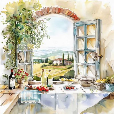 Decoupage Paper Napkins - Outdoor/Scenic - Cucina Con Vista (1 Sheet)
