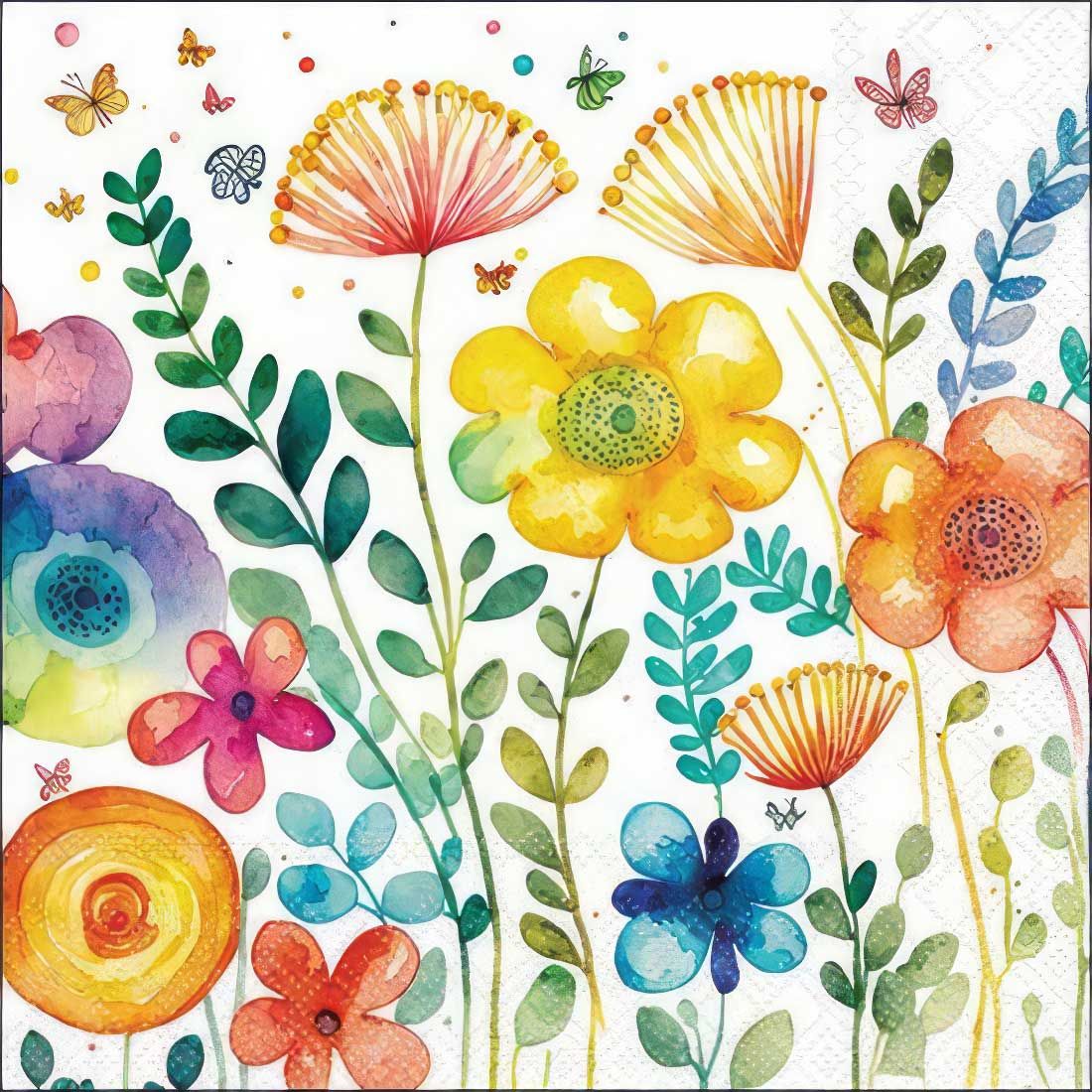 Decoupage Paper Napkins - Floral - Vibrant Spring (1 Sheet)