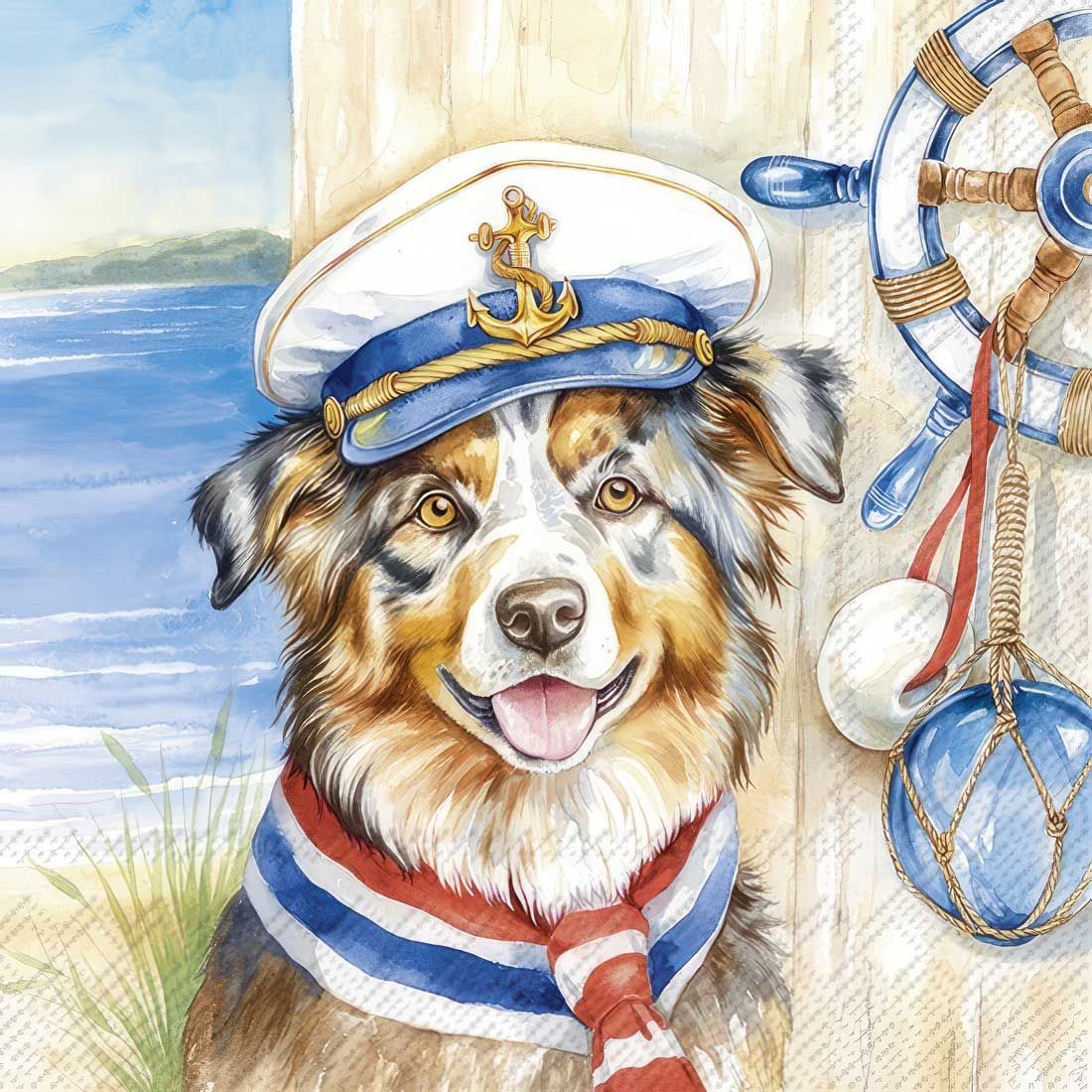 Decoupage Paper Napkins - Marine/Beach - Captain Jack (1 Sheet)