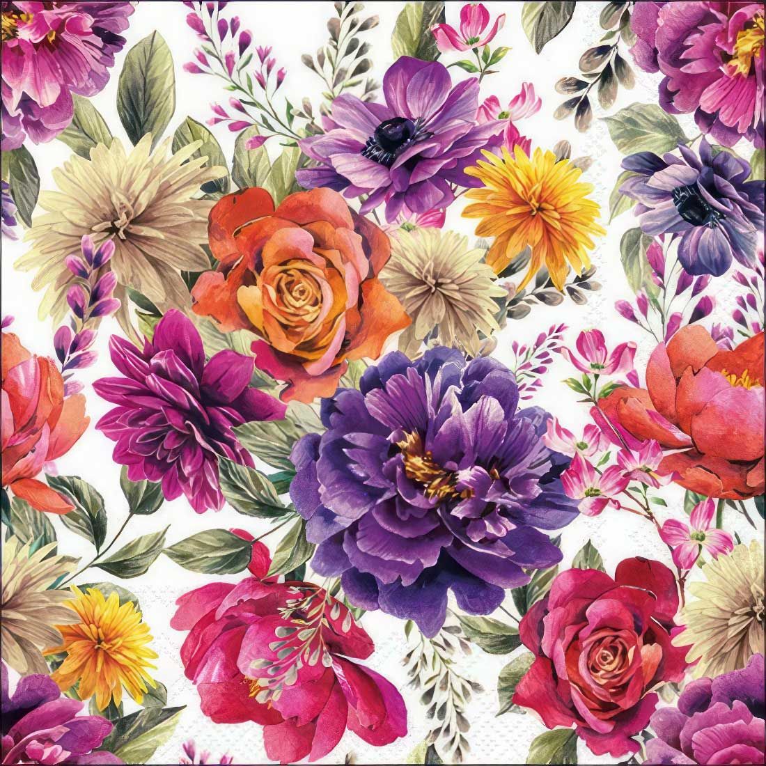 Decoupage Paper Napkins - Floral - Anne White (1 Sheet)