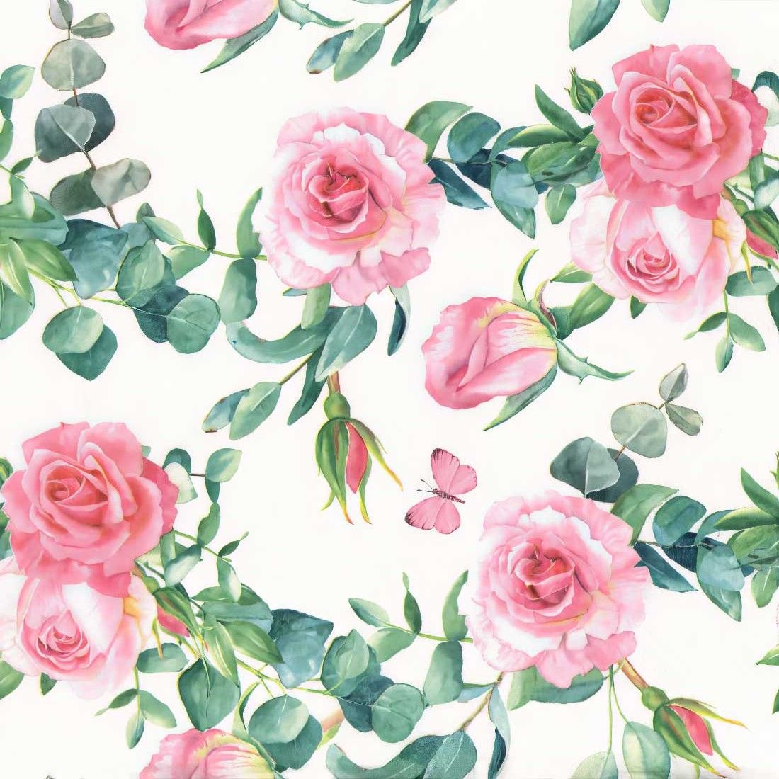 Decoupage Paper Napkins - Floral - Zarcillos De Rosa (1 Sheet)