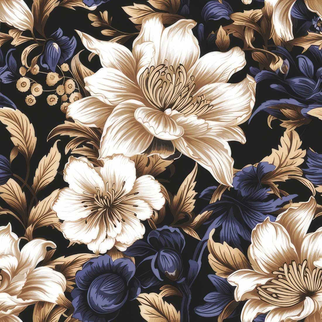 Decoupage Paper Napkins - Floral -Decorative Flower Wallpaper  (1 Sheet)