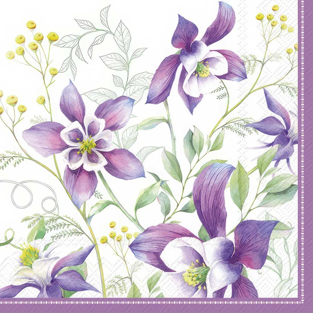 Decoupage Paper Napkins - Floral - Lilac Summertime (1 Sheet)