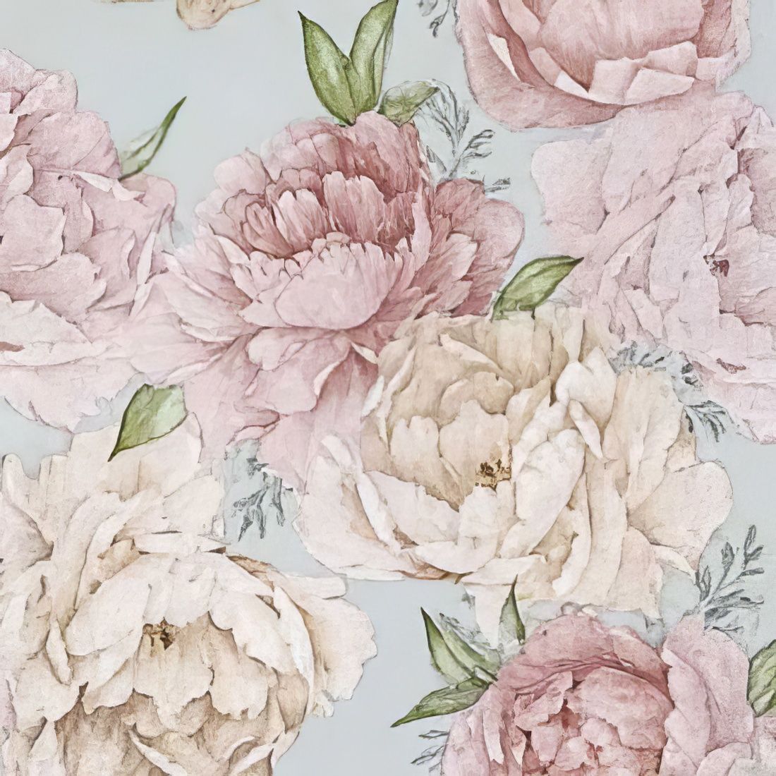 Decoupage Paper Napkins - Floral - Peonies On Green (1 Sheet)