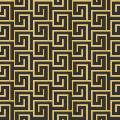 Decoupage Paper Napkins - Pattern - Greek key Black/Gold (1 Sheet)