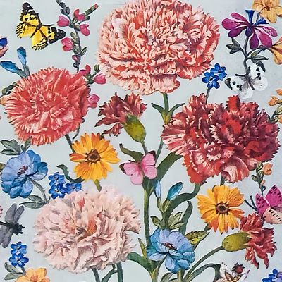 Decoupage Paper Napkins - Floral - Dalida Greige (1 Sheet)