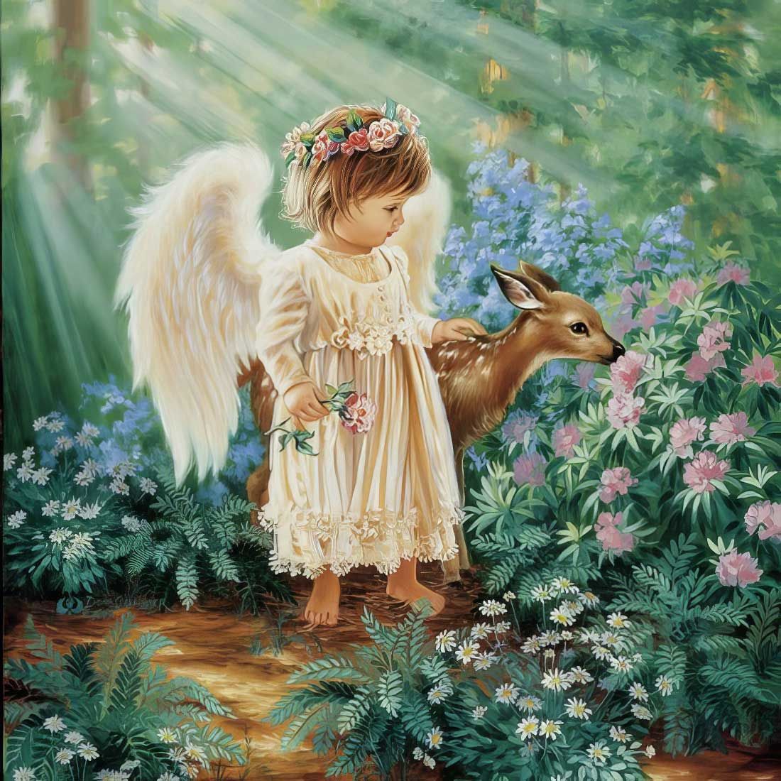 Decoupage Paper Napkins - Other - Angel with Deer