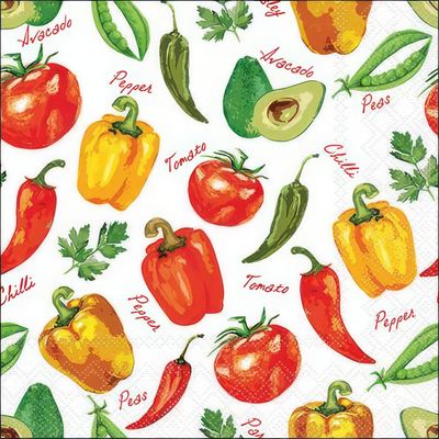 Decoupage Paper Napkins - Food &amp; Drinks -Vegetables &amp; Herbs (1 Sheet)