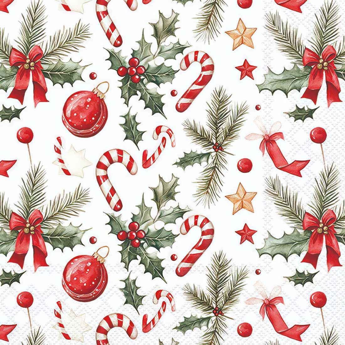 Decoupage Paper Napkins - Christmas/Xmas - Christmas Elements (1 Sheet)