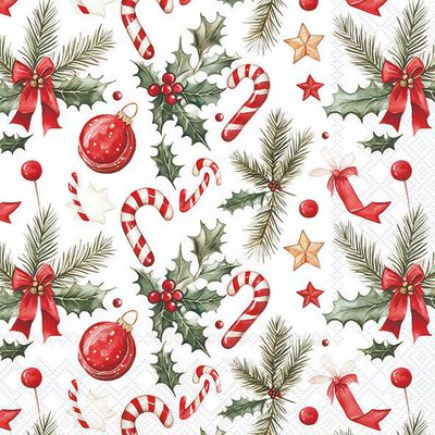 Decoupage Paper Napkins - Christmas/Xmas - Christmas Elements (1 Sheet)