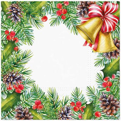Decoupage Paper Napkins - Christmas/Xmas - Glory Christmas Frame (1 Sheet)