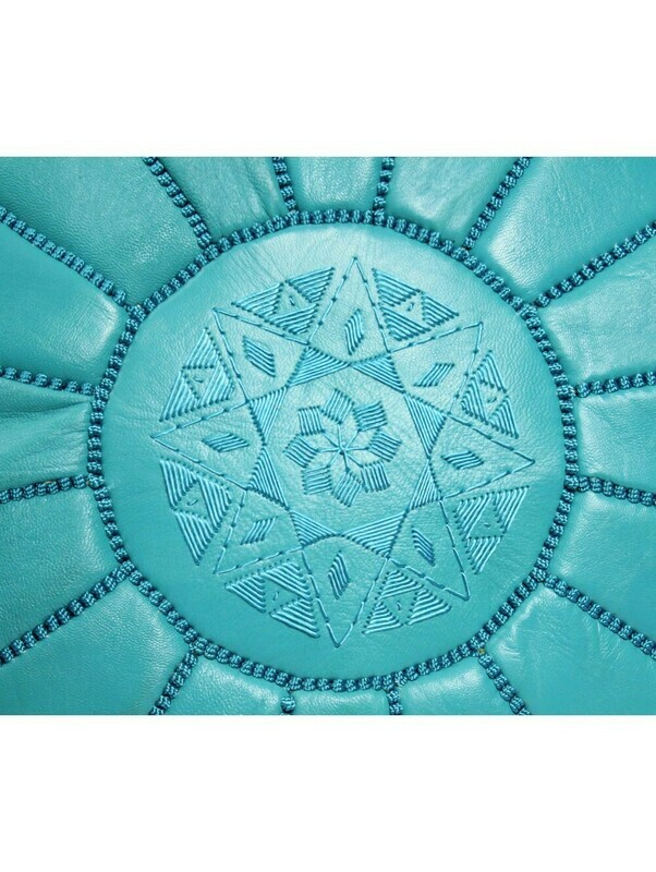 MOROCCAN POUF TURQUOISE