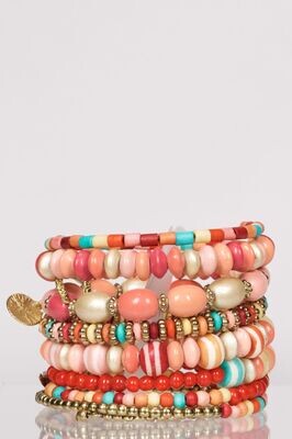 Bracelet spiral rose clair