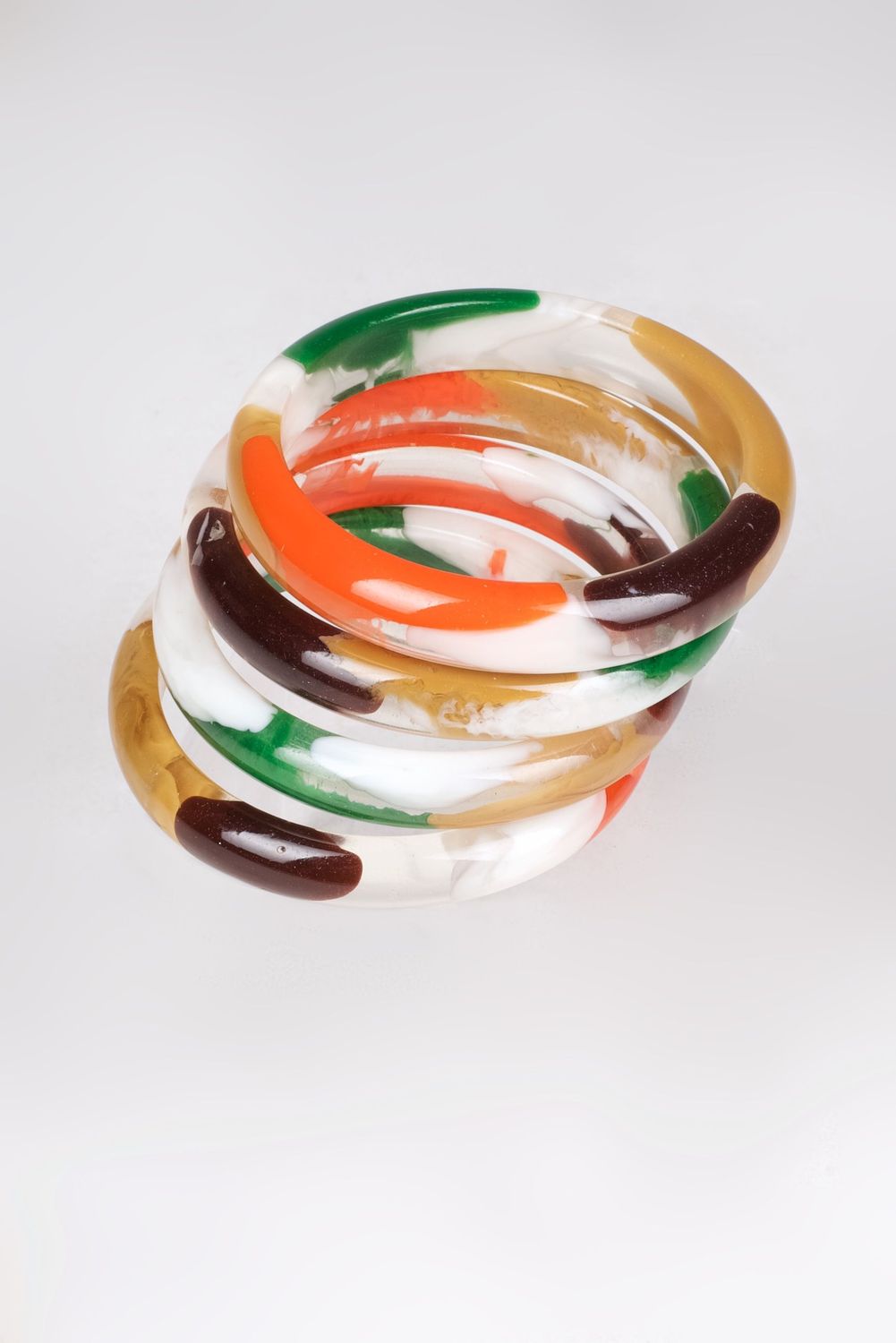Set de 4 Bracelets résine multi clair