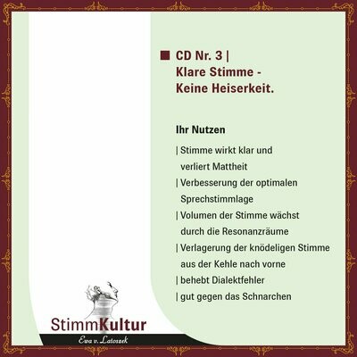 MP3 No3 Klare Stimme - Keine Heiserkeit. Ewa v. Latoszek