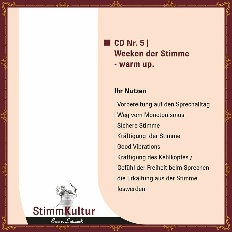 CD5 Wecken der Stimme - Warm up vor dem klassischen Büroalltag.  Ewa v. Latoszek