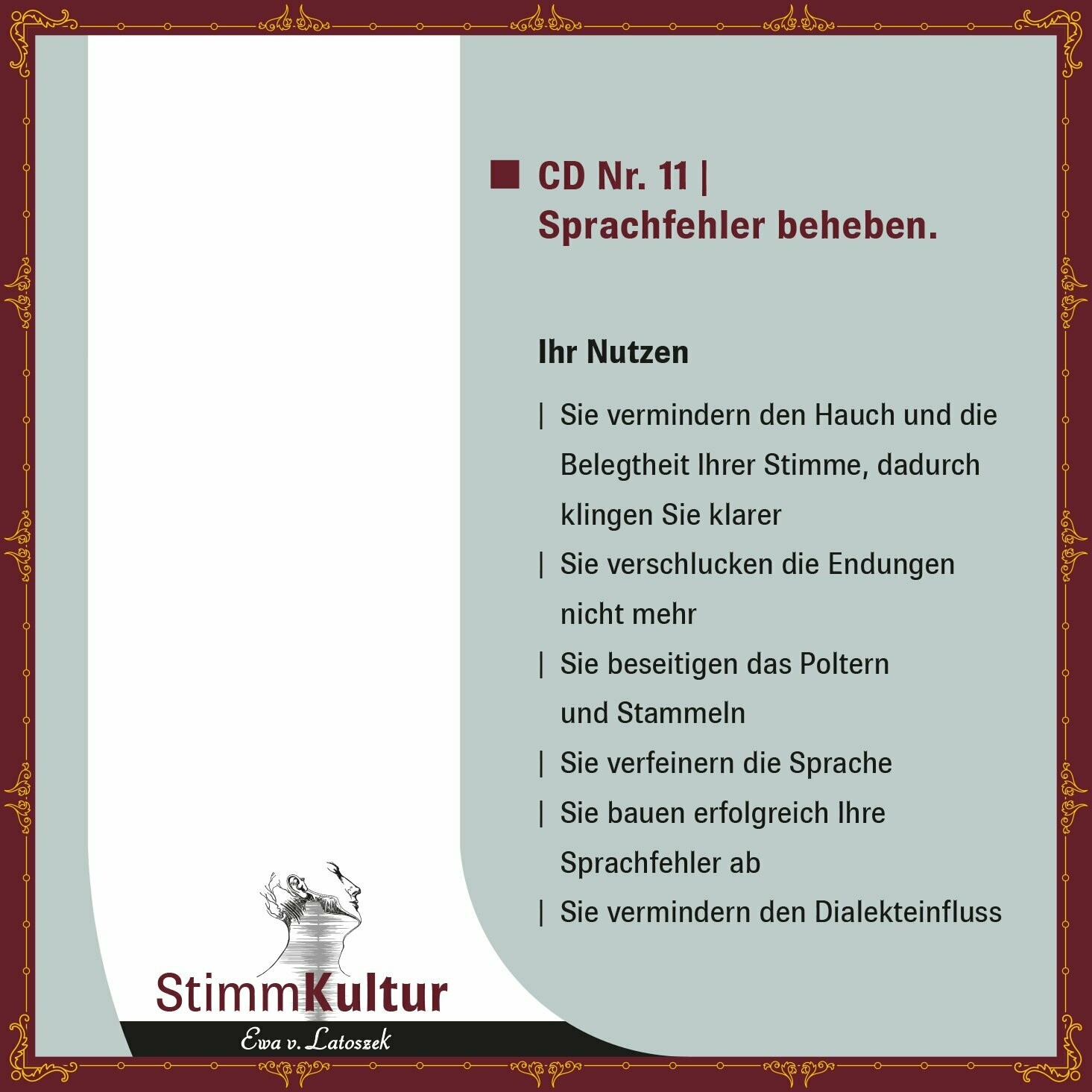 CD11 Sprachfehler beheben.  Ewa v. Latoszek
